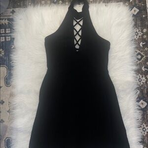 Elegant Black Halter Dress